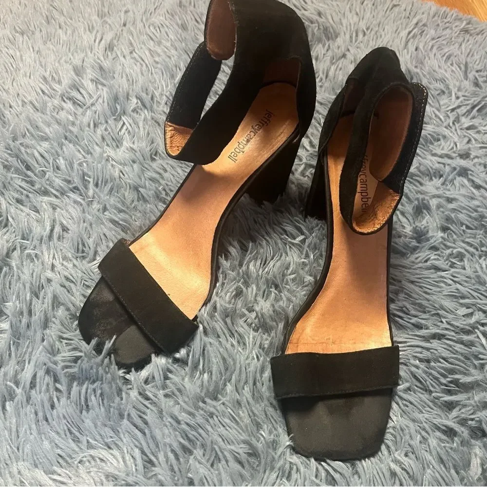 Jeffrey Campbell Black Holvey Suede Heel Sandals Size 9.5